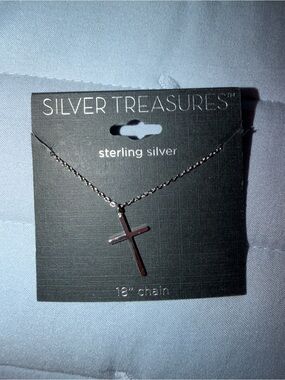 Sterling Silver Cross Pendant Necklace - Silver